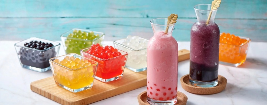 different flavors of boba for bubble tea
