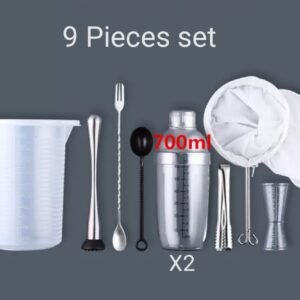 9 Pieces Bar tools Set With 700ml Shaker - Image 1